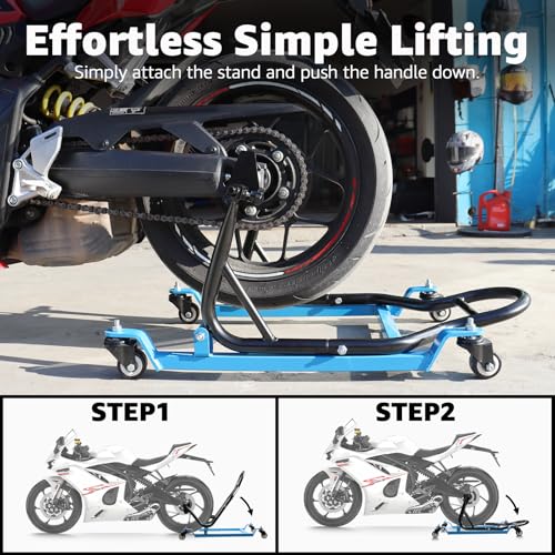 Heavy Duty Motorcycle Rear Wheel Lift Stand with 4 Movable Wheels A5532