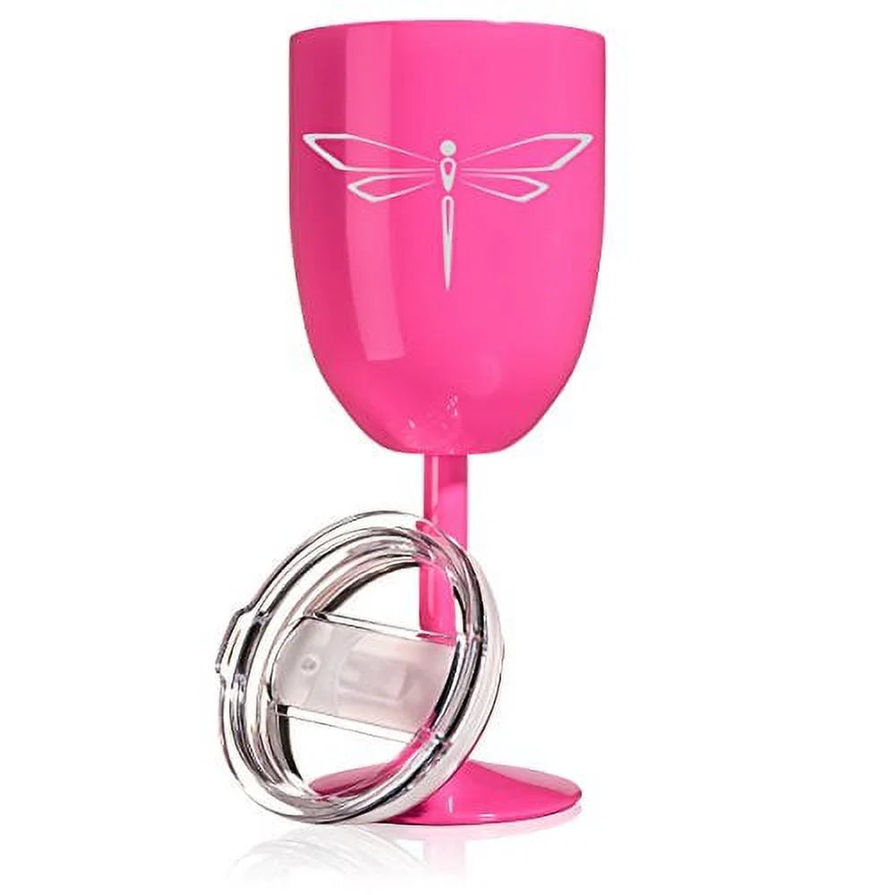 14 oz Double Wall Vacuum Insulated Stainless Steel Wine Tumbler with Lid L395