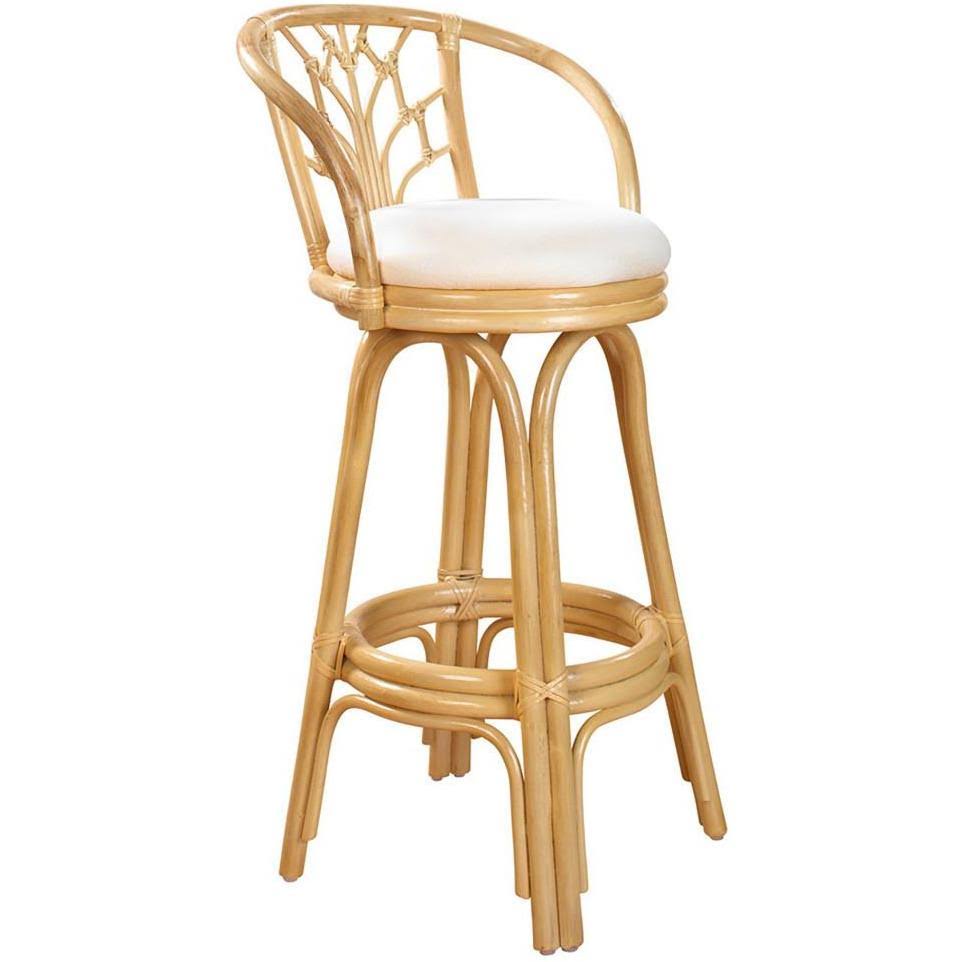 Swivel Rattan Counterstool in Natural Finish D9381