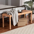 Natural Rattan and Mahogany Wood Accent Bench Z47751