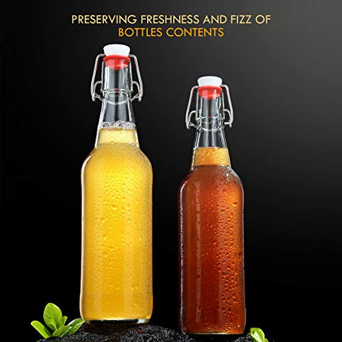 Clear Glass Beer Bottles with Swing Cap 16 oz Case of 6 B938