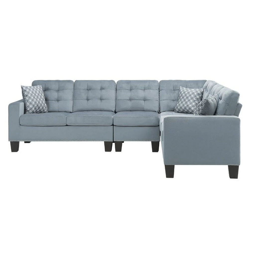 Gray Microfiber Reversible Sectional F587143