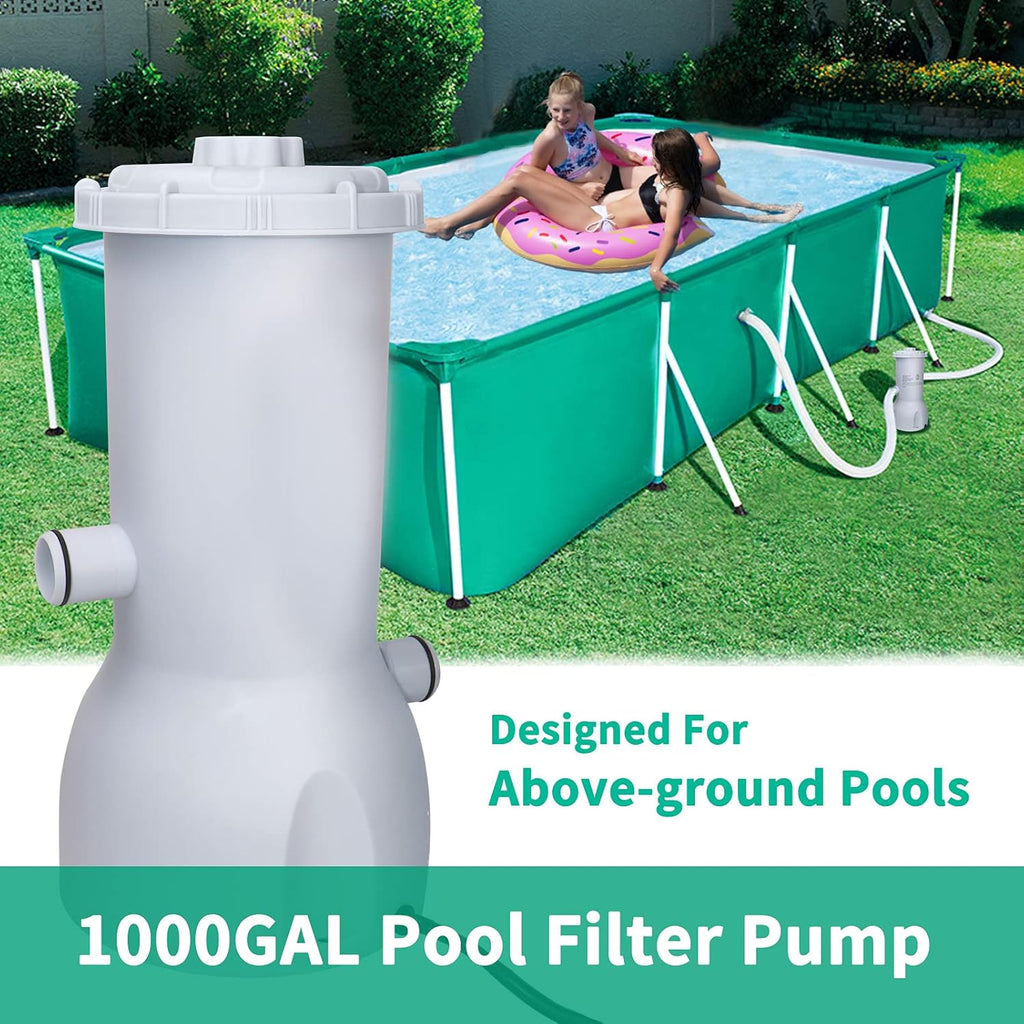 1000 GPH Clear Cartridge Filter Pump for Above Ground Pools, 110-120V with GFCI, Pack of 2 U77280
