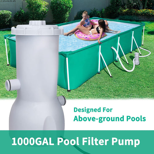 1000 GPH Clear Cartridge Filter Pump for Above Ground Pools, 110-120V with GFCI, Pack of 2 U77280