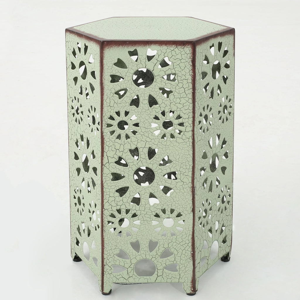 12 Inch and 14 Inch Iron Side Table Set S40868