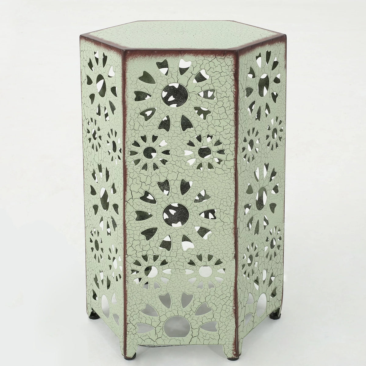 12 Inch and 14 Inch Iron Side Table Set S40868