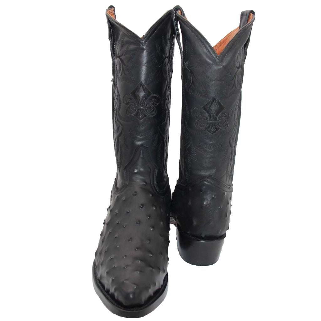 Leather Ostrich Quill Print Cowboy Boot O51228