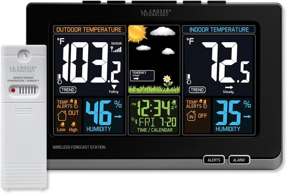Black Wireless Atomic Digital Color Forecast Station Y211