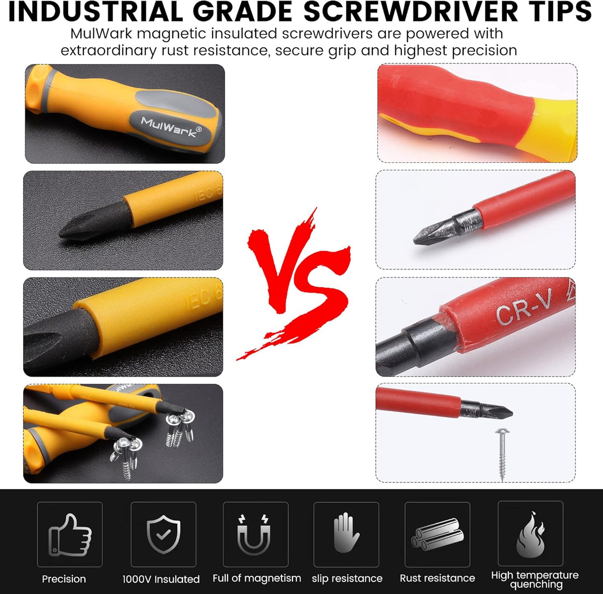 20-in-1 1000V Insulated Screwdriver Set, 12-Pcs Magnetic Phillips Slotted Square Torx Screwdriver, 4-Pcs Cabinet Utility Key & Tool Bag Q875171