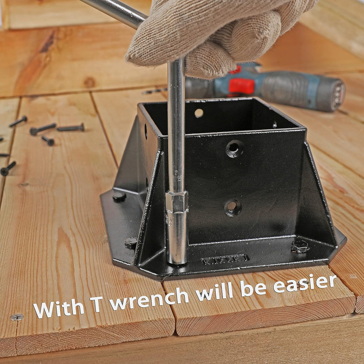 Black Finish 2 Pack Stainless Steel Square Flange Anchor Base with Screws I1868