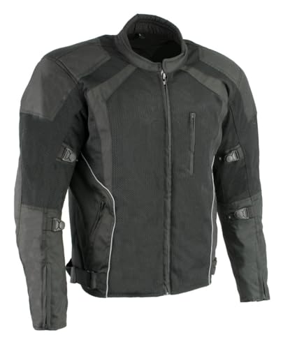 Black Armored Mesh Motorcycle Jacket Q20422