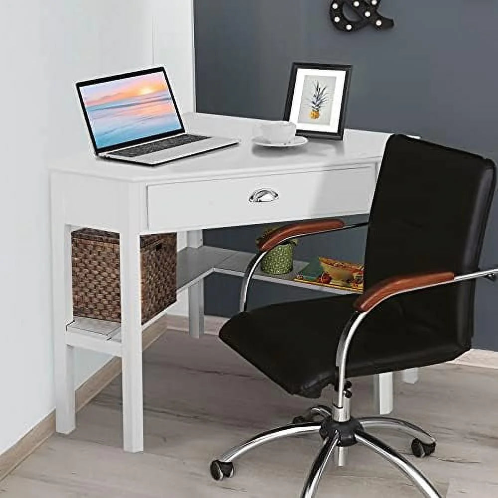 Black Corner Desk with Drawer and Shelves B859