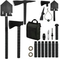 Survival Off-Roading Tool Kit Folding Shovel Camping Axe Multitool Pickaxe with Carrying Bag Black Q735530
