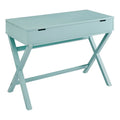 Turquoise Blue Wood Lift Top Desk U502