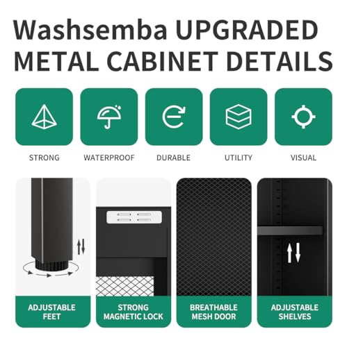 Lockable Metal Garage Storage Cabinet with Wheels F445
