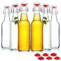Clear Glass Beer Bottles with Swing Cap 16 oz Case of 6 B938