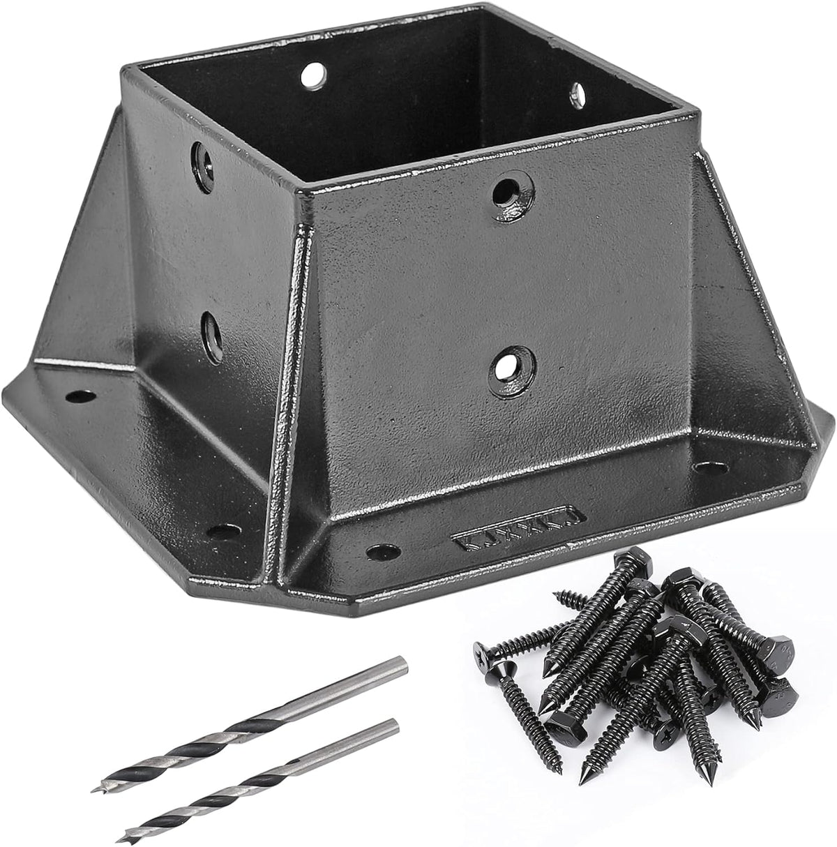 Black Finish 2 Pack Stainless Steel Square Flange Anchor Base with Screws I1868