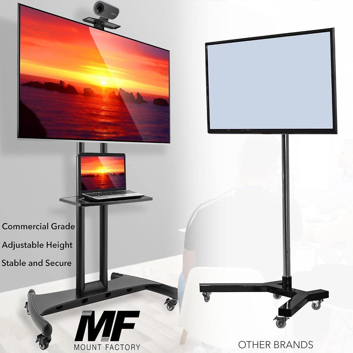 Rolling TV Cart Mobile TV Stand for 40-65 inch Flat Screen N58569