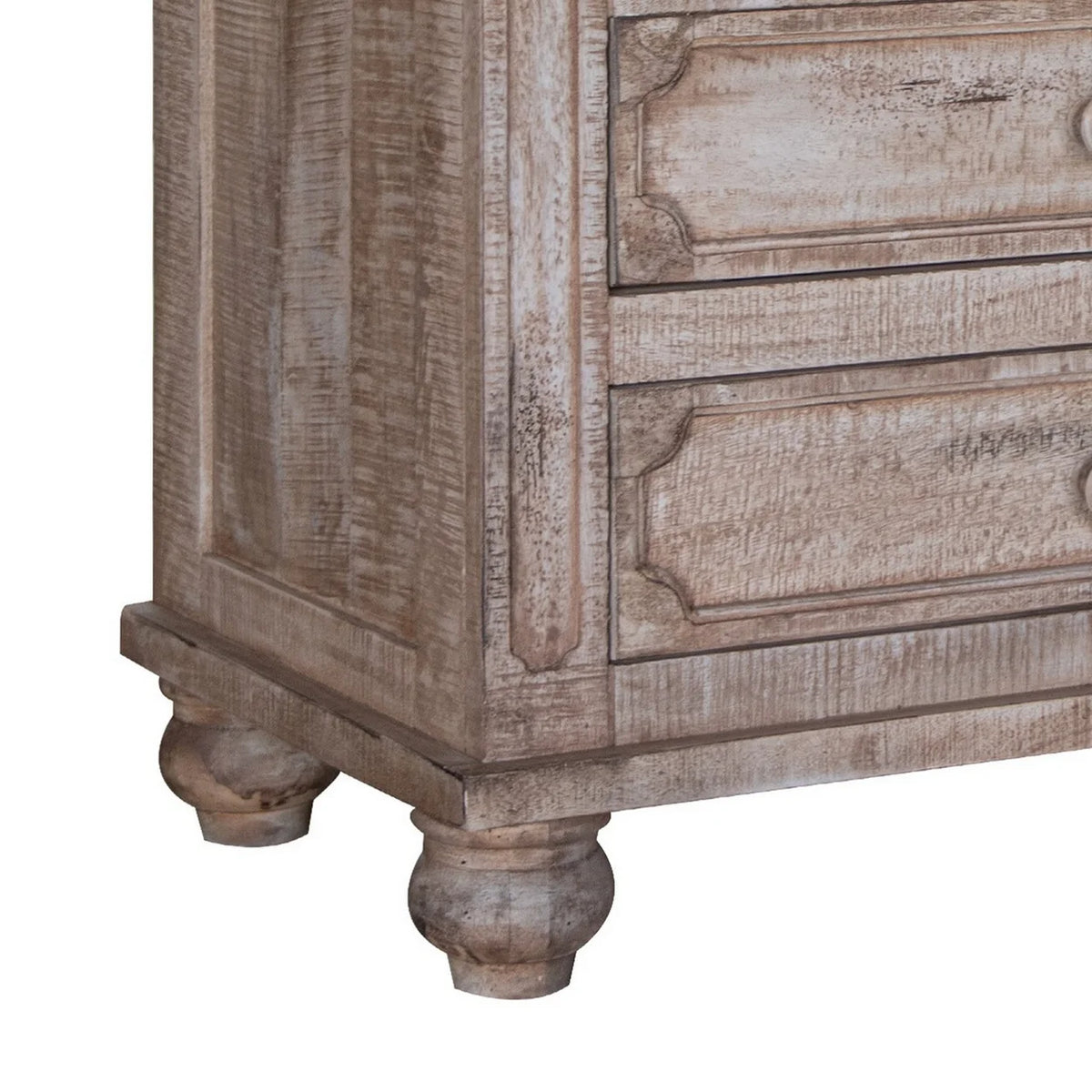 31 Inch Mango Wood 3 Drawer Nightstand U67922