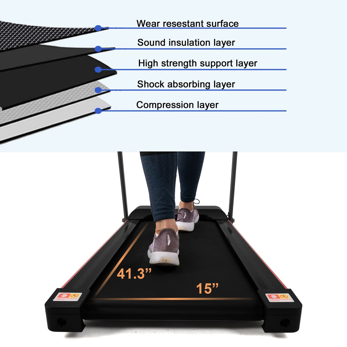 Folding Treadmill with Desk 2.5HP Compact Electric Treadmill C91155
