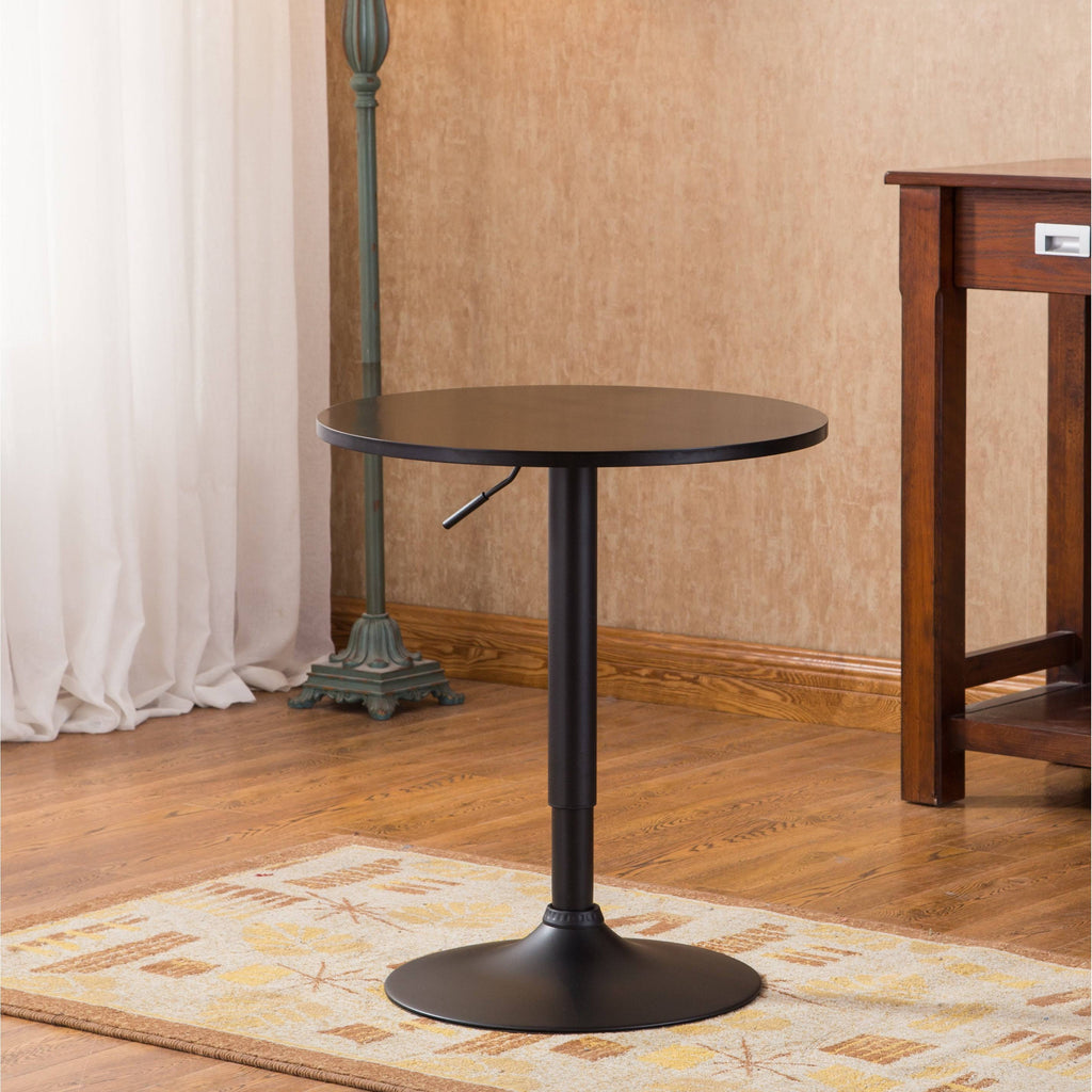 Black Round Adjustable Height Metal Bar Table G254