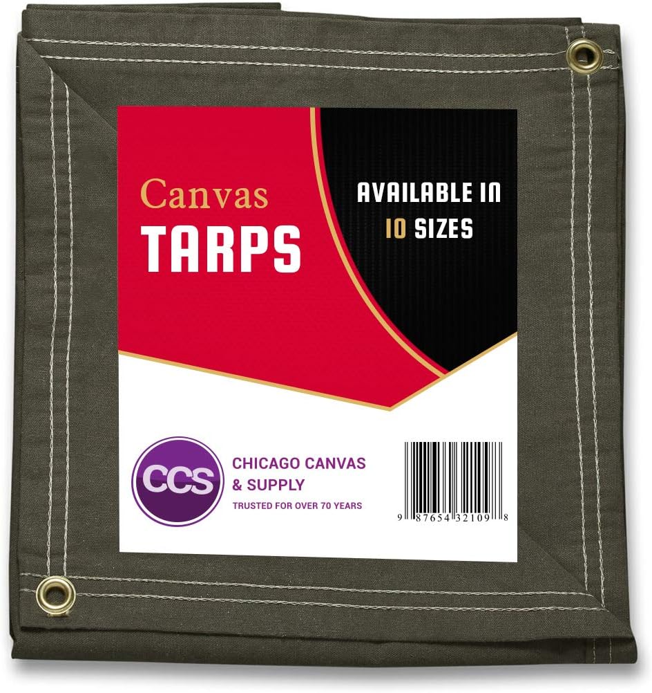 Gold 12 by 20 Feet Waterproof Canvas Tarp with Rustproof Grommets V7091