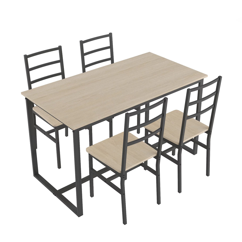 5 Piece Wooden Dining Table Set with 4 Chairs D614