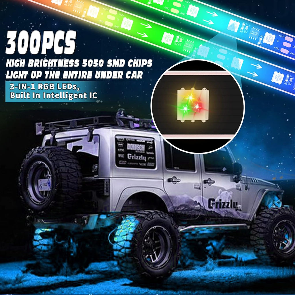 6PCS Dimmable RGB Car Underglow Lights with APP Control B923110