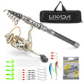 Telescopic Fishing Rod and Reel Combo with Spinning Reel, 100M Fishing Line, Lures, Hooks, and Jig Head J595