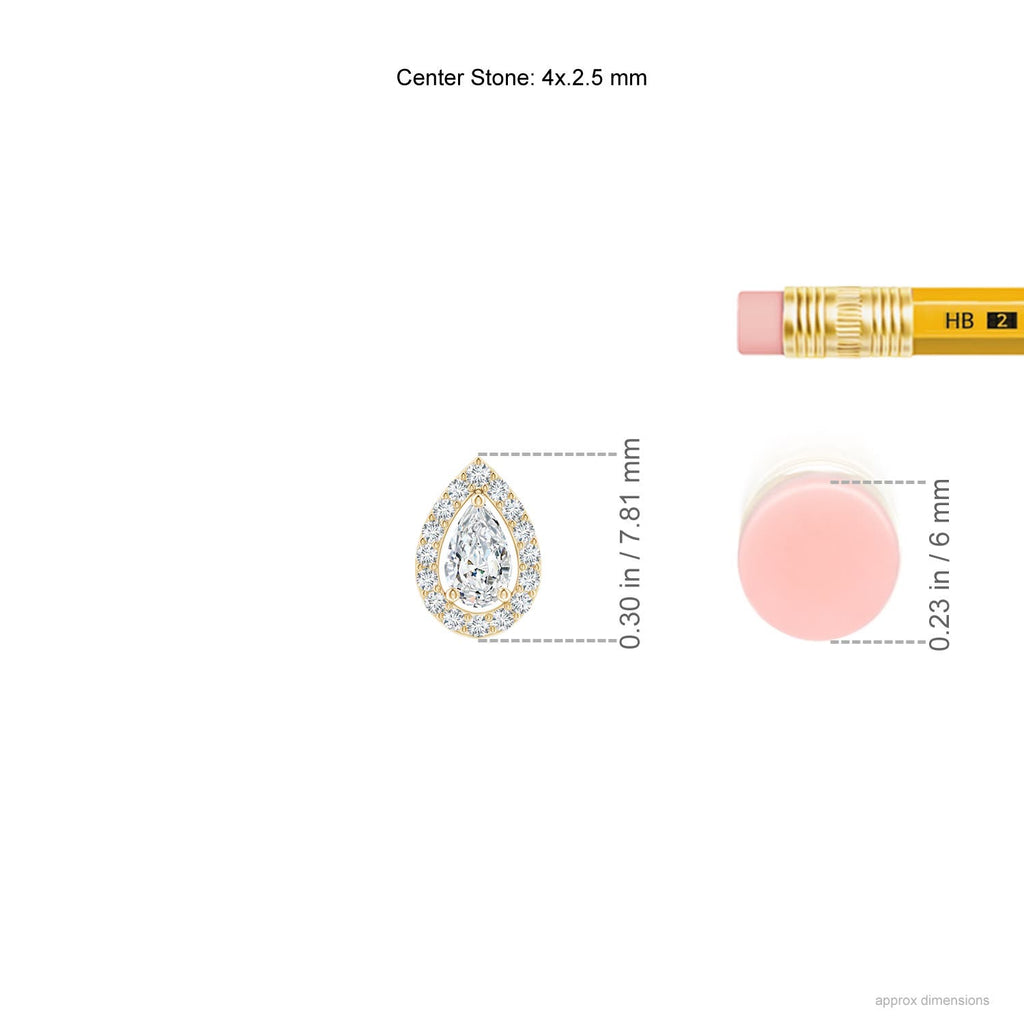14K Yellow Gold Diamond Solitaire Pendant Necklace E7476