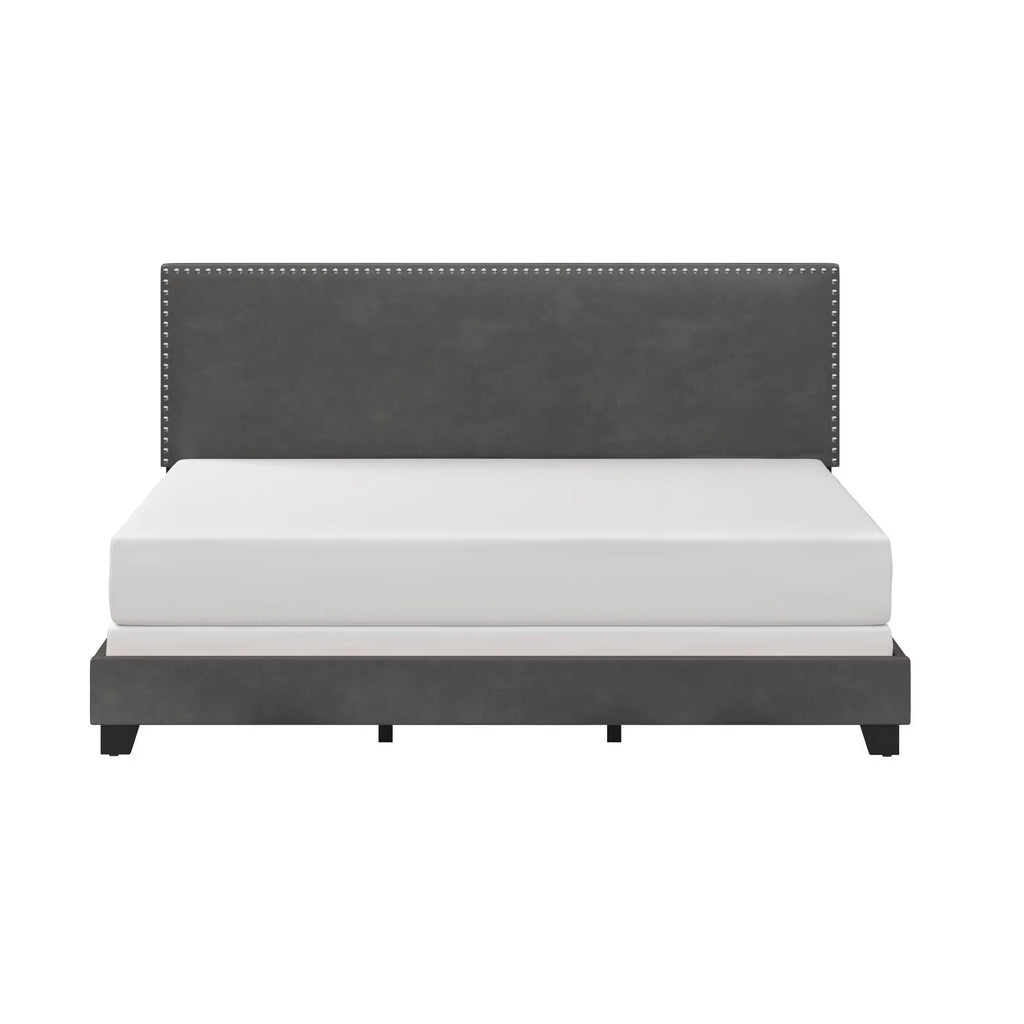 Charcoal Fabric Upholstered Queen Bed B1226