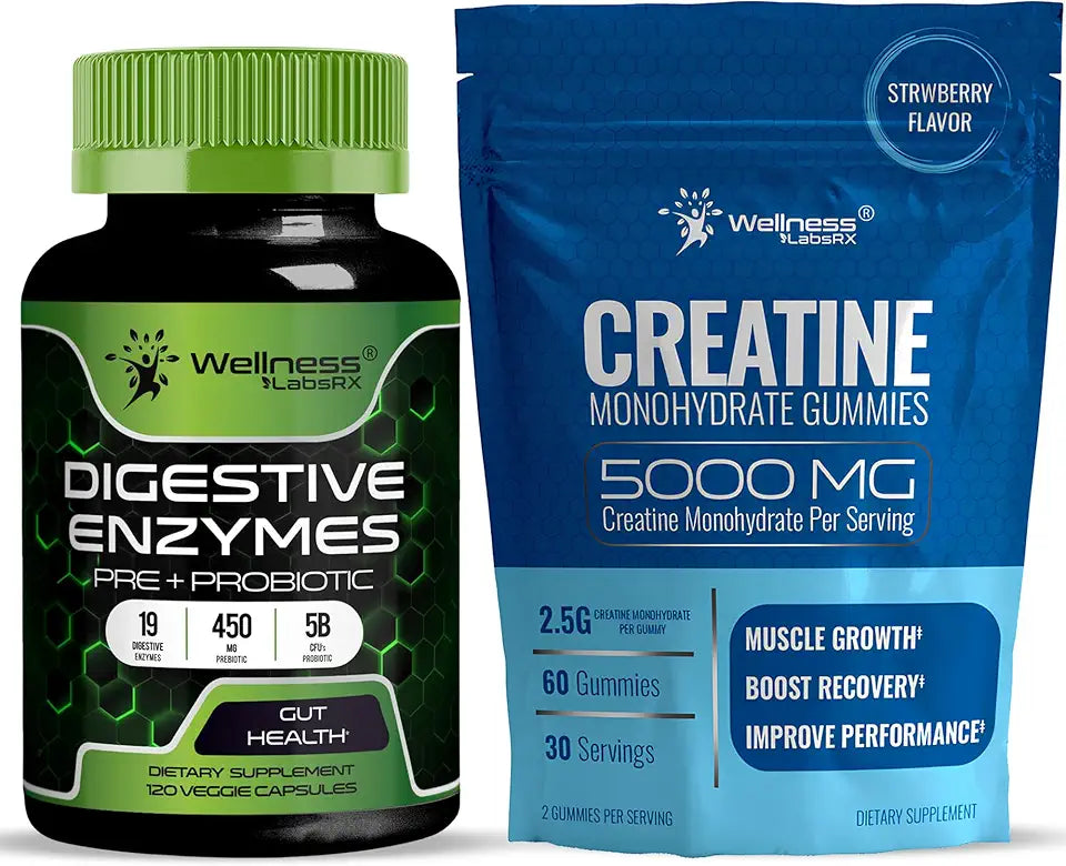 Digestive Enzymes Capsules 5 Billion CFUs Creatine Gummies 5000mg I77057