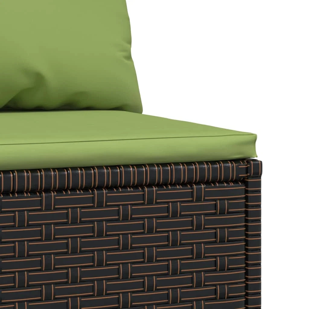 Brown Poly Rattan Patio Sofa with Cushions Z2259