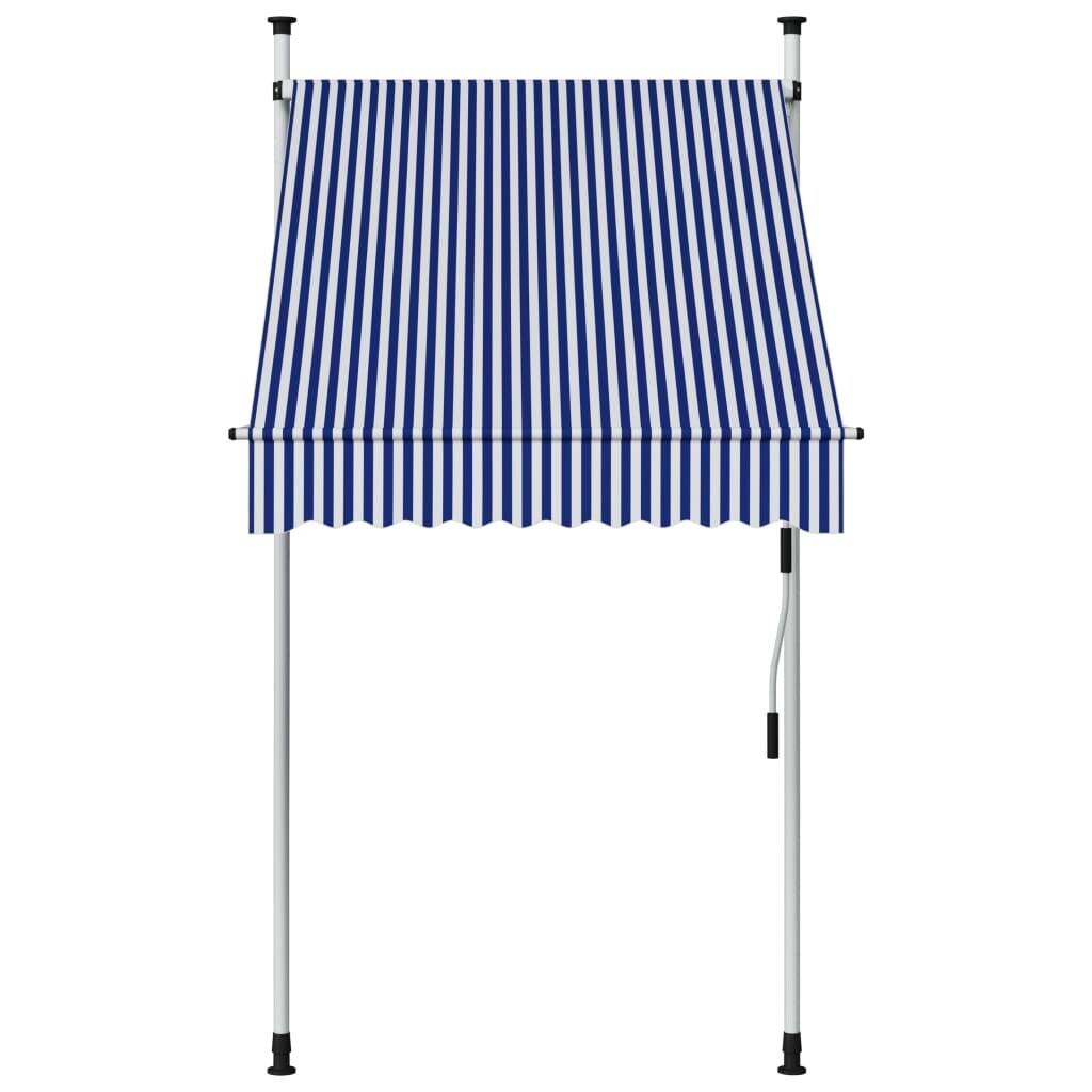 Blue and White Stripes Retractable Awning L76804