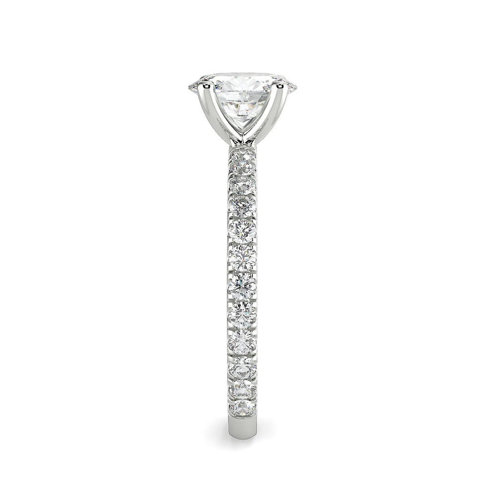 Oval Lab Grown Diamond Engagement Ring in 14k White Gold E51903