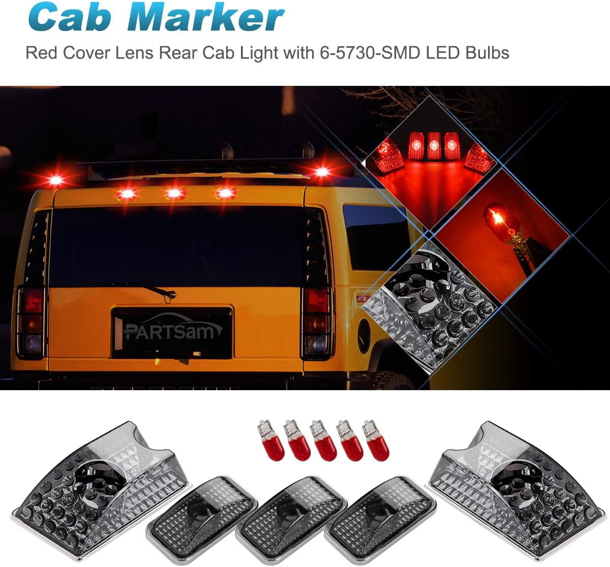 Smoked Housing Cab Roof Lights with T10 Halogen Bulbs Z9308