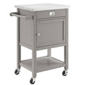 Gray Stainless Steel-Top Kitchen Cart S32613