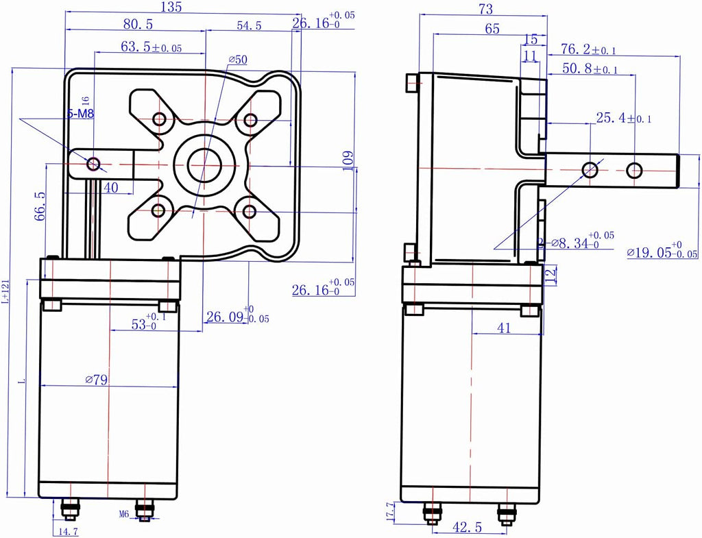 1200W 90:1 Tarp Motor with Chrome Cover 12VDC / 52 AMPS / 42 RPM L7767