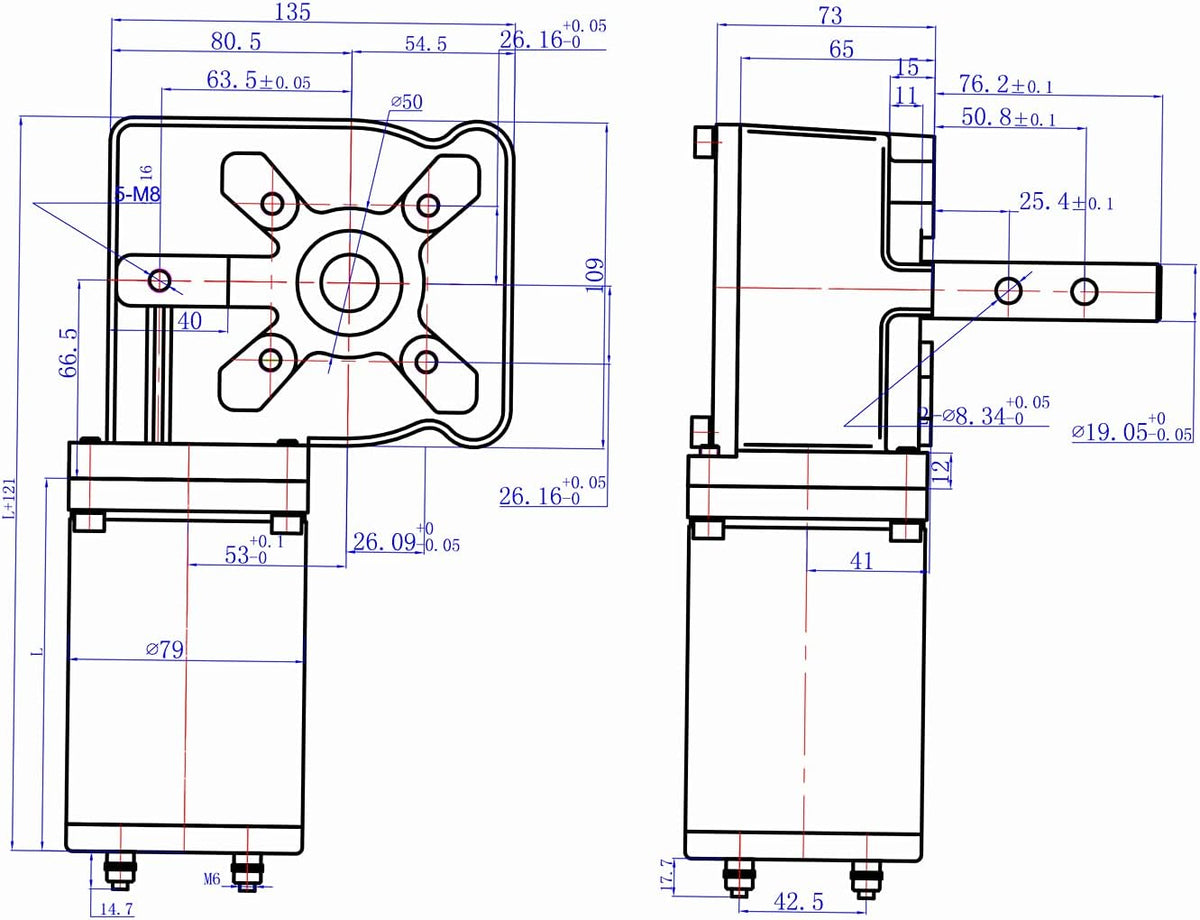 1200W 90:1 Tarp Motor with Chrome Cover 12VDC / 52 AMPS / 42 RPM L7767