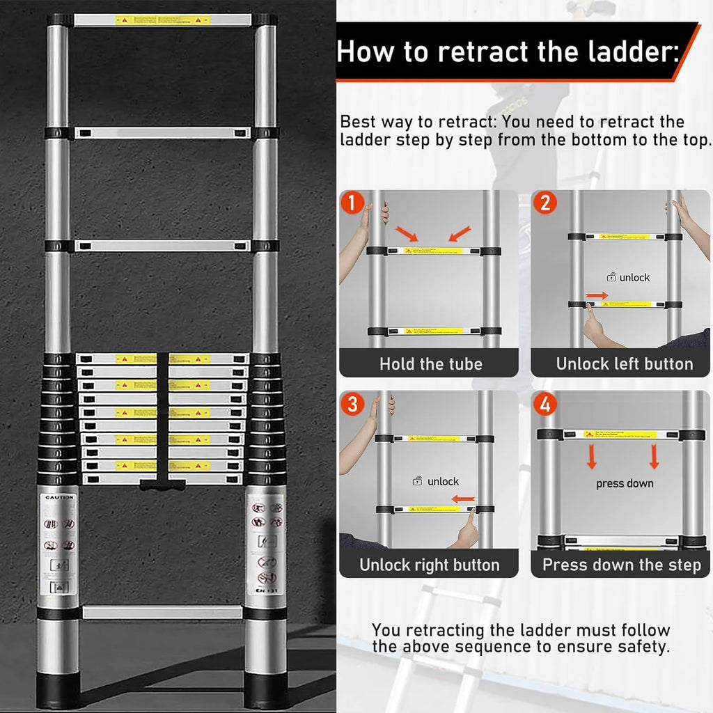 8.5FT Aluminum Telescoping Ladder R632538