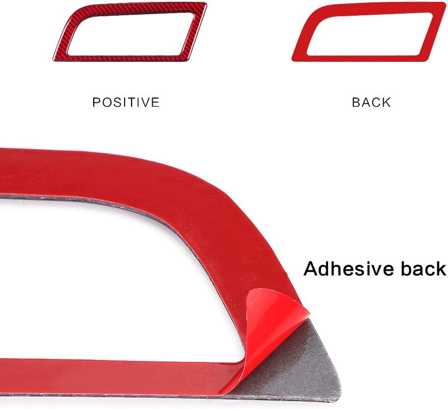 Carbon Fiber Side Air Conditioner Outlet Trim Cover for Ford Mustang 2015-2021 (2PCS Red) L527