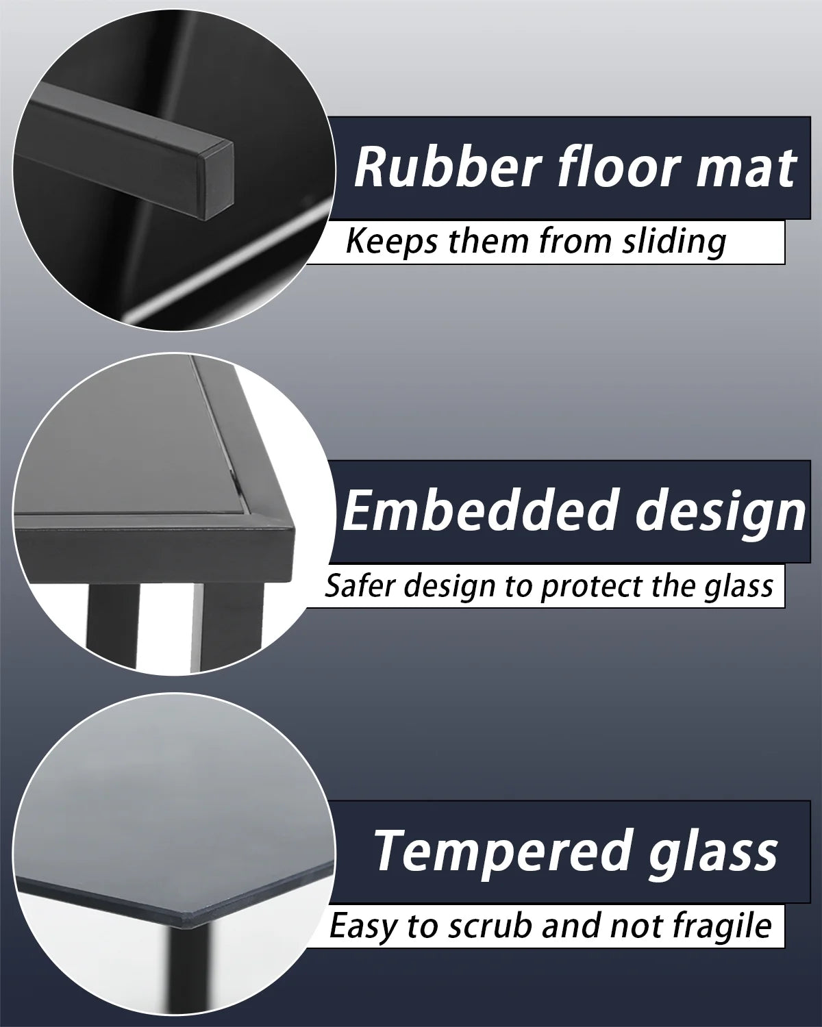 4 Piece Patio Conversation Set with Tempered Glass Tabletop Black O3164