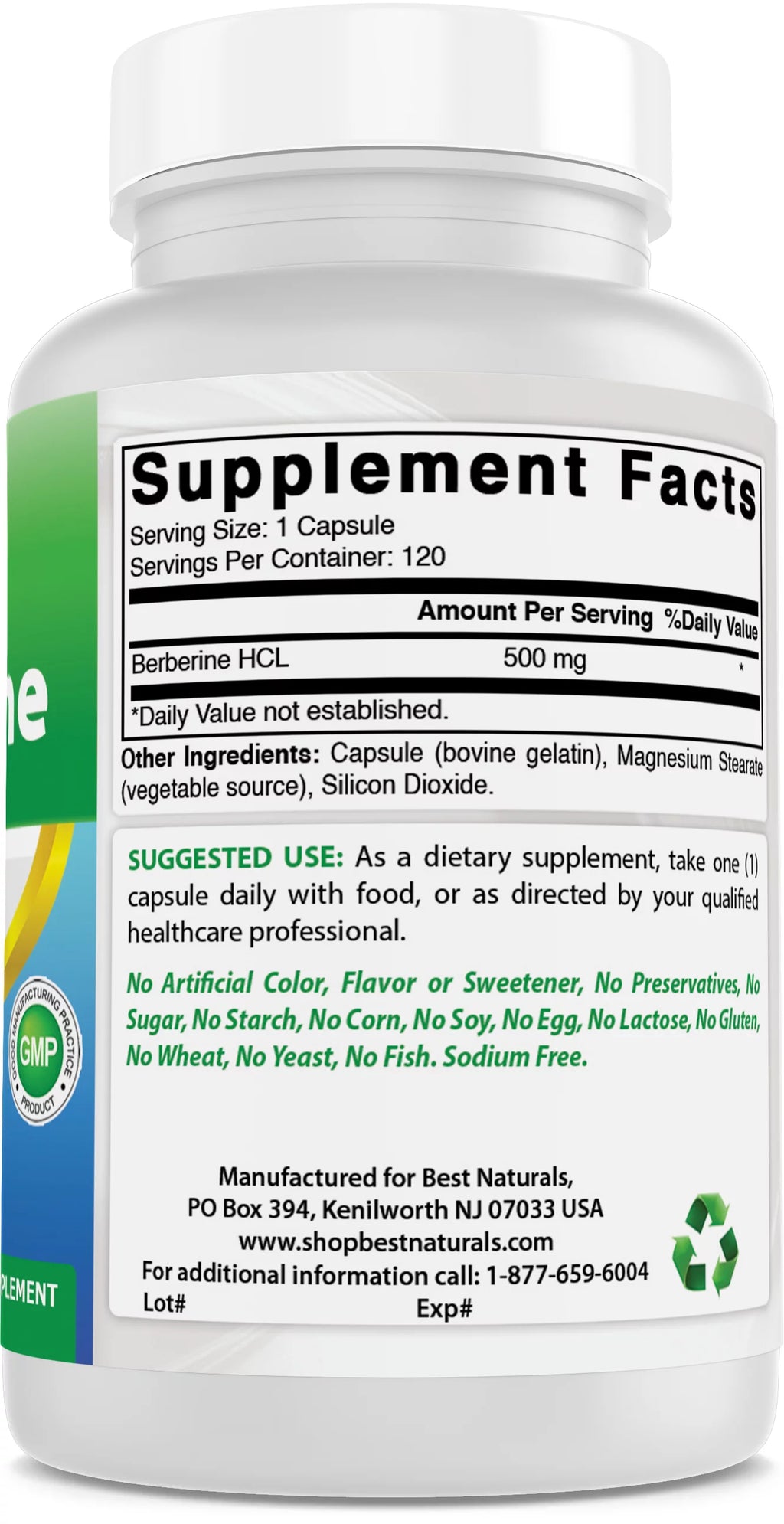 Berberine 500mg 120 Capsules 3 Pack M95289