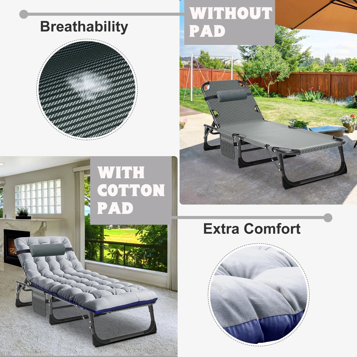 Camping Cot with Mattress and Pillow A262