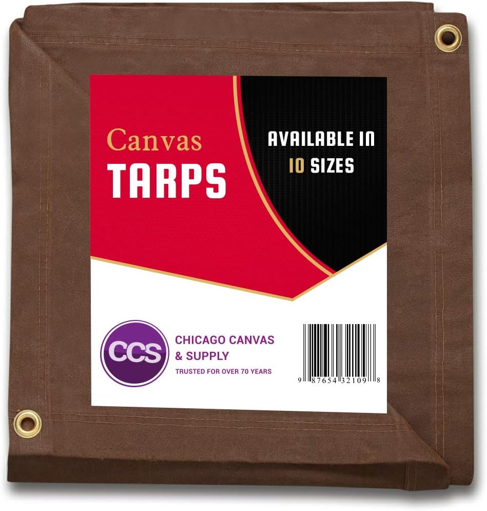 Gold 12 by 20 Feet Waterproof Canvas Tarp with Rustproof Grommets V7091