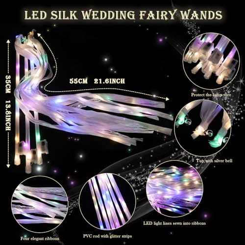 Light up Wedding Wands with Ribbons & Bells Y652