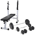Workout Bench with Weight Rack, Barbell and Dumbbell Set 264.6 lb P510527