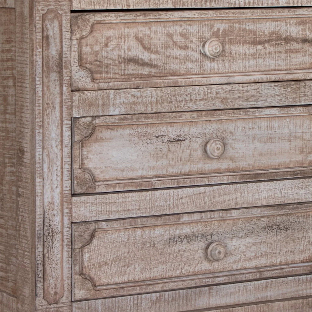 31 Inch Mango Wood 3 Drawer Nightstand U67922