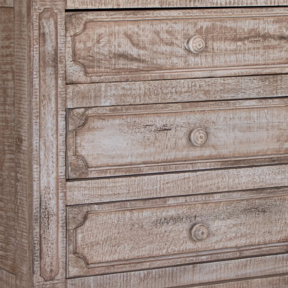 31 Inch Mango Wood 3 Drawer Nightstand U67922